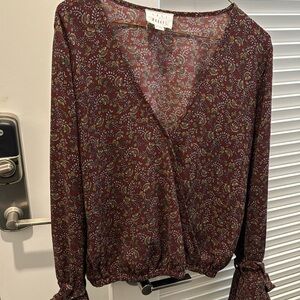 Lost + Wander | Flared Sleeve Wrap Top